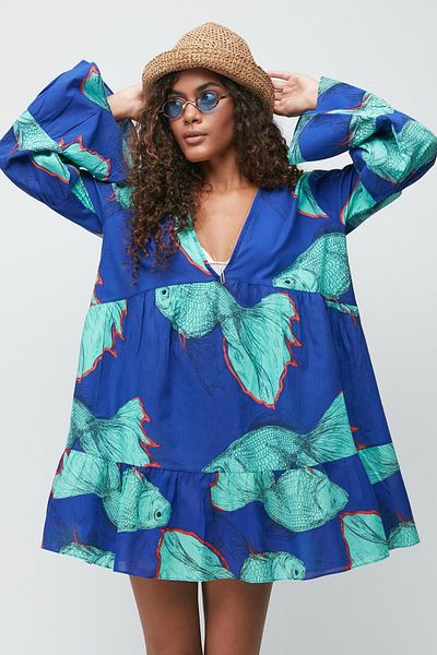 C&City Pareo Strandkleid 22329 Marine/Grün