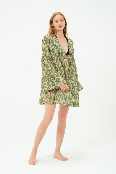 C&City Green Yellow Pareo Beach Dress - 22329