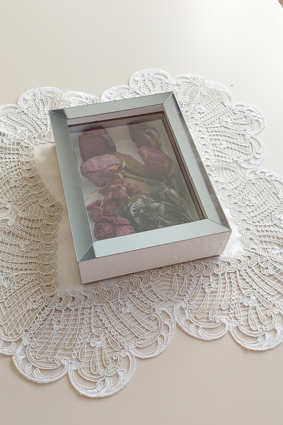 Verda Çerçeve 15x20x5 cm New Fashion Flower Memory Frame - Deep Rose Box