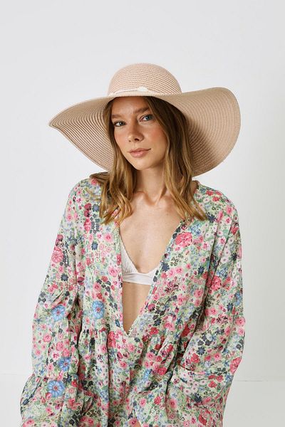 C&City Y8205 Model Straw Beach Hat - Powder