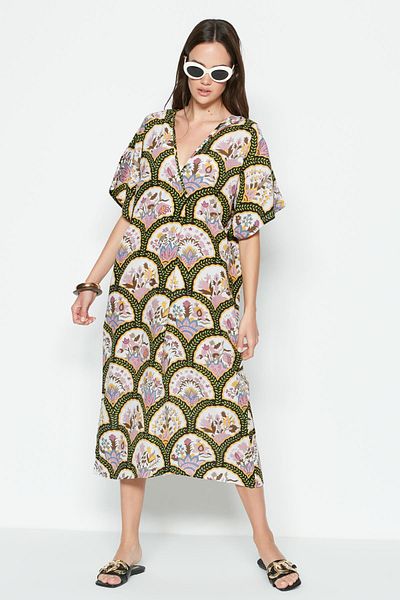 C&City Pareo-Strandkleid 22328 Mehrfarbig