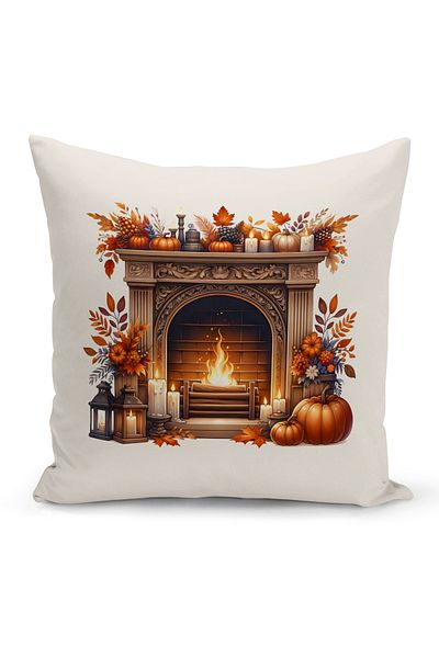 Bertille Home Autumn Series - Double Sided Digital Printed 6-Piece Throw Pillow Set (Halloween Autumn)