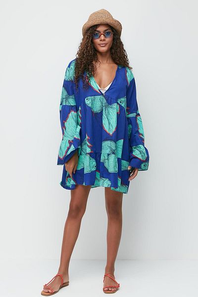 C&City Pareo Strandkleid 22329 Marine/Grün