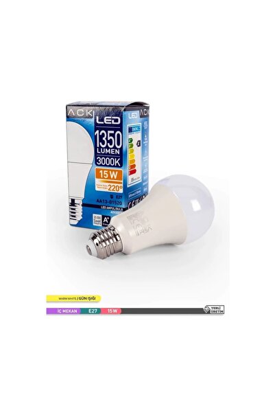 ACK Led Ampul 15 W E-27 3000K Gunışığı Işık - AA13-01520