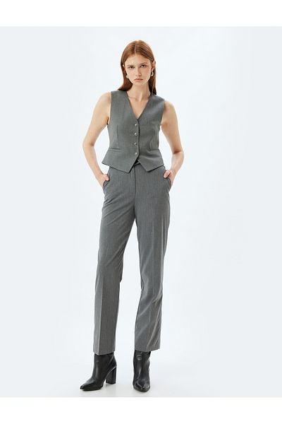 Koton Pocketed Cigarette Fabric Standard Waist Trousers