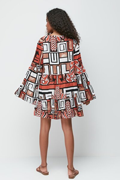 C&City Pareo Beach Dress 22329 Καφέ/Λευκό