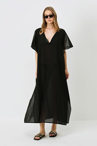 C&City Černé plážové šaty Pareo velké velikosti - 22330