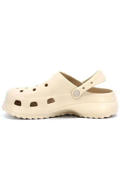 KCMN Sonimix EM0129-01 Sabo Men's Slippers - Thick Sole and Orthopedic - Doctor and Nurse Slippers - BEIGE