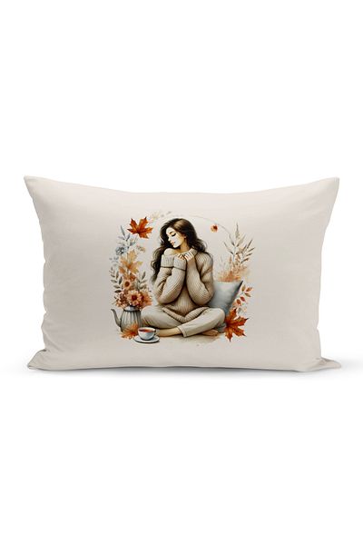 Bertille Home Autumn Series 30X50 cm Double Side Digital Printed Throw Pillow Cover (Halloween Autumn)