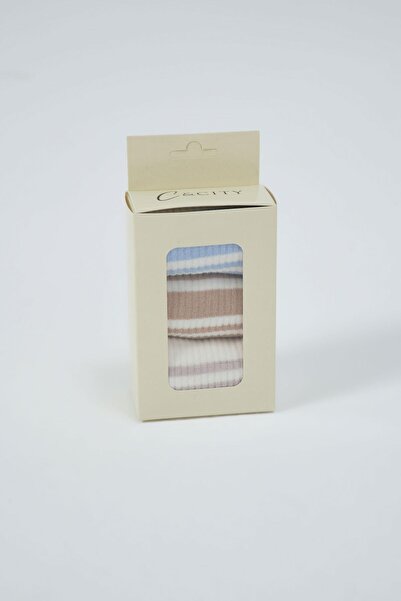 C&City Комплект дълги чорапи с райета в цвят лед от 3 части