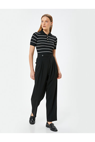 Koton Pulover cu guler polo cu nasturi aurii - maneca scurta