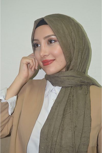 HeavenlyScarfs Khaki Bamboo Crash Shawl