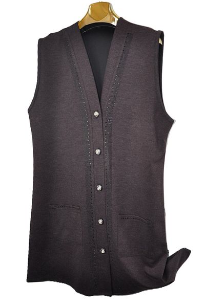 elma abone New Season Ecrin 5 Button Long Vest