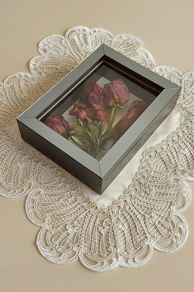 Verda Çerçeve 15x20x5 cm New Fashion Flower Memory Frame - Deep Rose Box