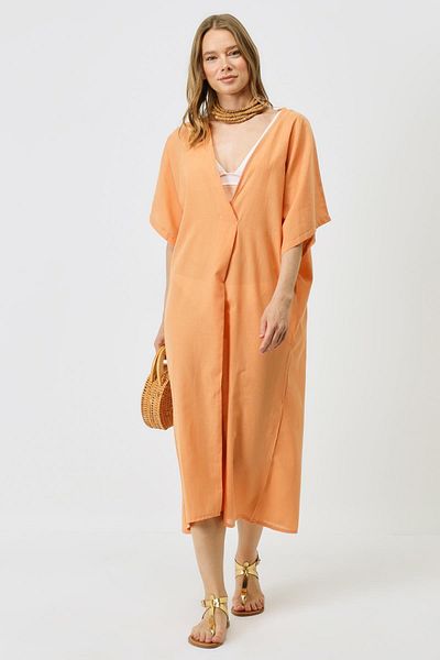 C&City 22328 Model Melon Patterned Pareo Beach Dress