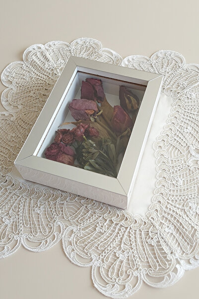 Verda Çerçeve 15x20x5 cm New Fashion Flower Memory Frame - Deep Rose Box