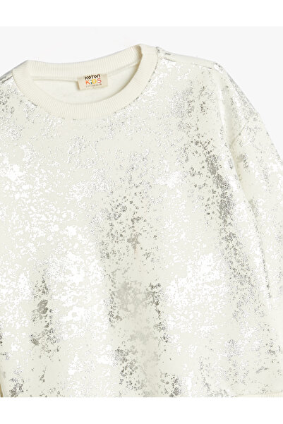 Koton Lesklá mikina s dlouhým rukávem se zvýšeným potiskem - Crew Neck