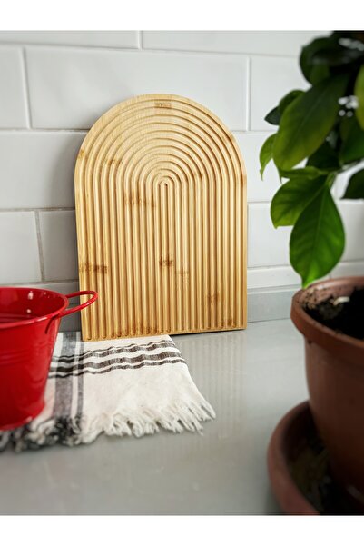 ellahomedekor Oval Bambu tasarım sunum tahtası dekoratif Mutfak ve banyo deko...