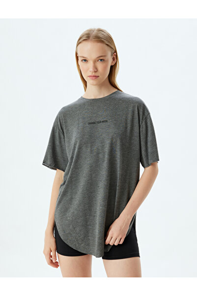 Koton Αθλητικό μπλουζάκι Oversize Slogan Printed Crew Neck