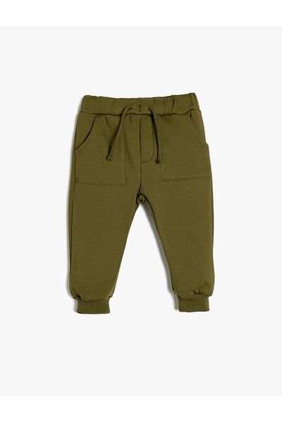Koton Cotton Blended Basic Jogger Sweatpants - Lace-Up Waist and Pocket Detail