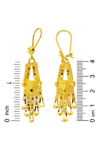 Zerince 22 Ayar Altın Hint Küpesi