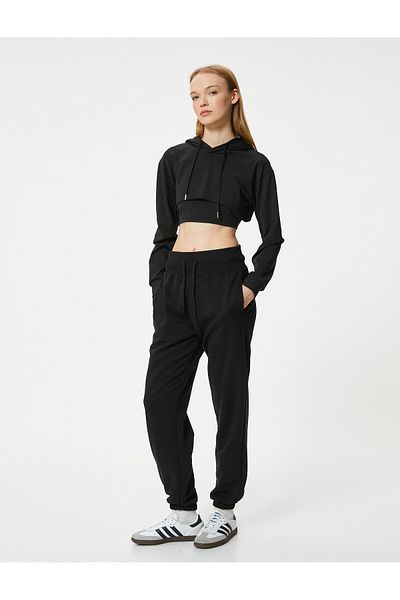 Koton Jogginghose mit hoher Taille und Schnürung an der Taille
