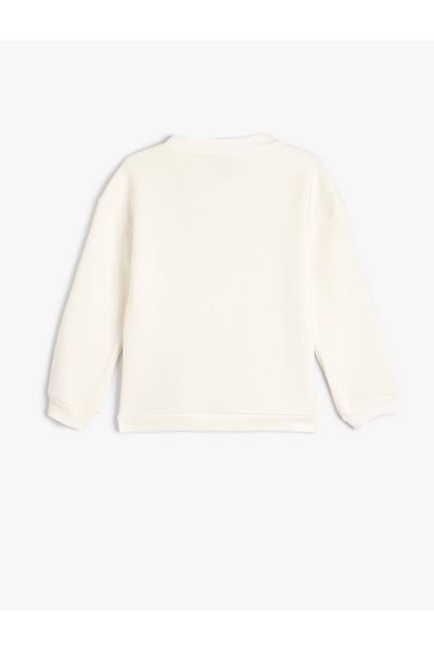Koton Cotton Oversize Sweatshirt - Cat Print, Crew Neck, Long Sleeve