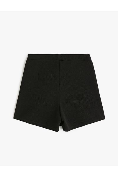 Koton Double Breasted Cut Mini Shorts Skirt - Elastic Waist