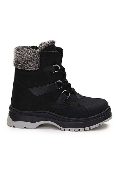 Vicco Alexis Furry Girl's Black Boots