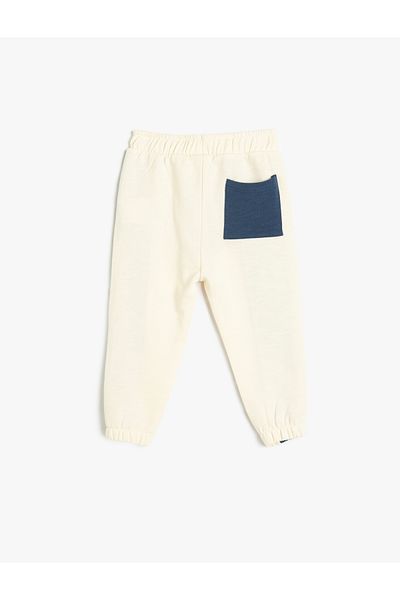 Koton Cotton Raised Color-Blocking Jogger Sweatpants with Tie-Up Waist