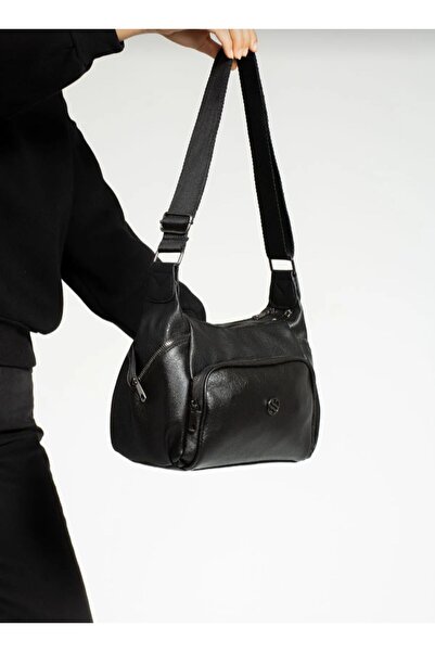 Sanmorris Eflanmoda Sanmorris çok bölmeli çapraz kullanıma uygun siyah  çanta
