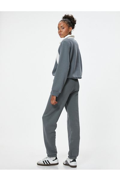 Koton Washed Jogger Sweatpants - Lace-up Waist and Pocket
