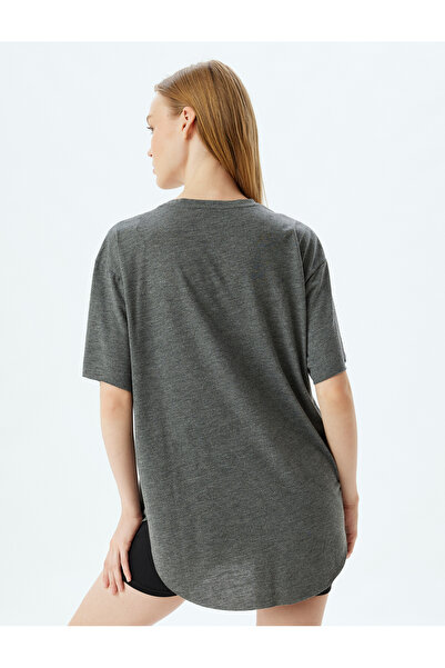 Koton Αθλητικό μπλουζάκι Oversize Slogan Printed Crew Neck