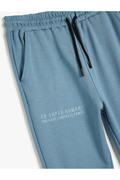 Koton Beli Bağlamalı Pamuklu Cep Detaylı Baskılı Jogger Eşofman Altı