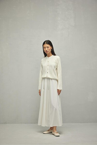 Fahhar Ecru Glitter Cardigan