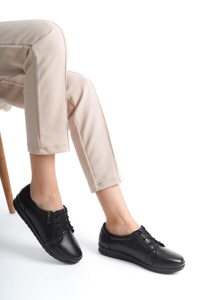 ARTI ARTI AYAKKABI Artı-Artı014-0012 حذاء باليرينا أسود من الجلد الطبيعي للنس...