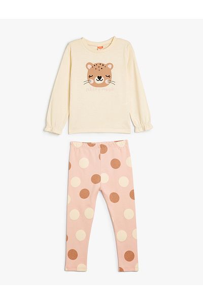 Koton Cotton Sweatshirt and Leggings Set