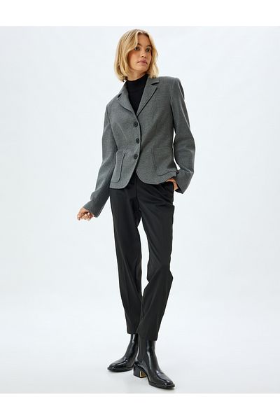 Koton Double Breasted Blazer Jacket - with Pockets and Buttons