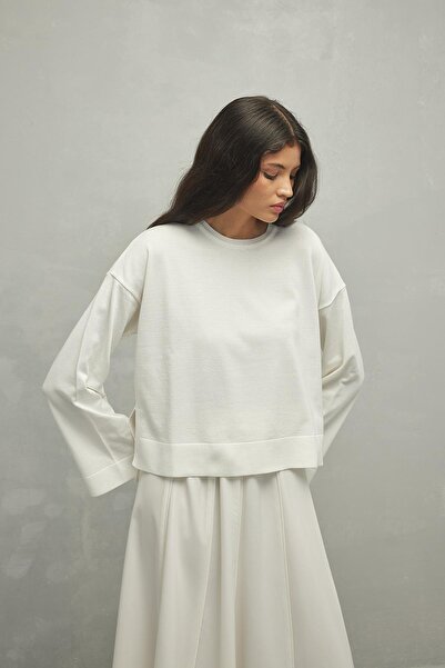 Fahhar Ecru Thin Knitwear Sweater