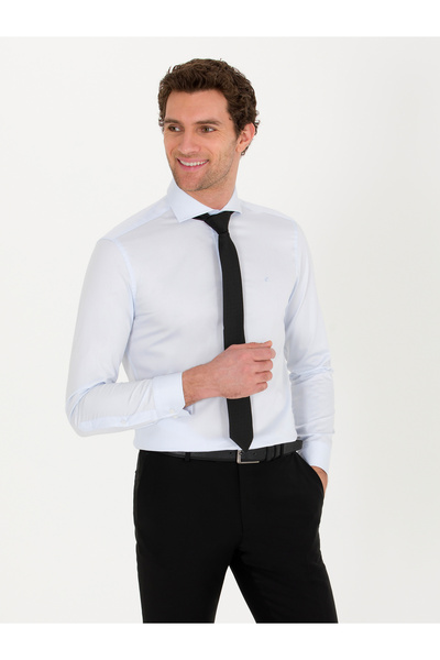 Cacharel Açık Mavi Slim Fit Uzun Kollu Basic Gömlek 50268927-VR003