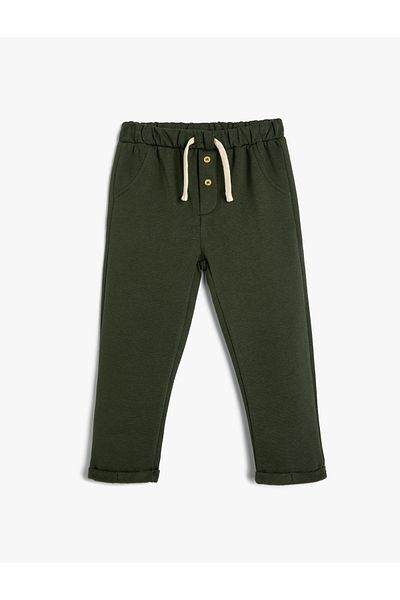 Koton Cotton Raised Sweatpants with Tie Waist