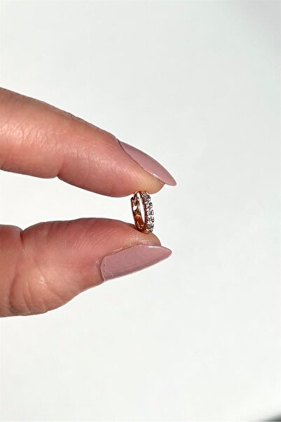 CERENY.CO Tekli Taşlı Halka Küpe/piercing | Çelik