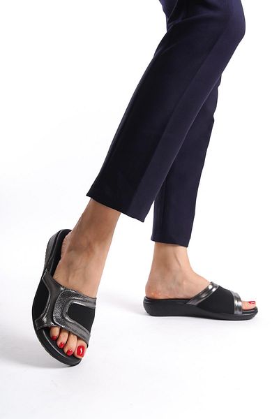 ARTI ARTI AYAKKABI Plus-Plus020-5002 Orthopedic Heel Spur & Bone Protrusion Function Platinum Women's Slippers