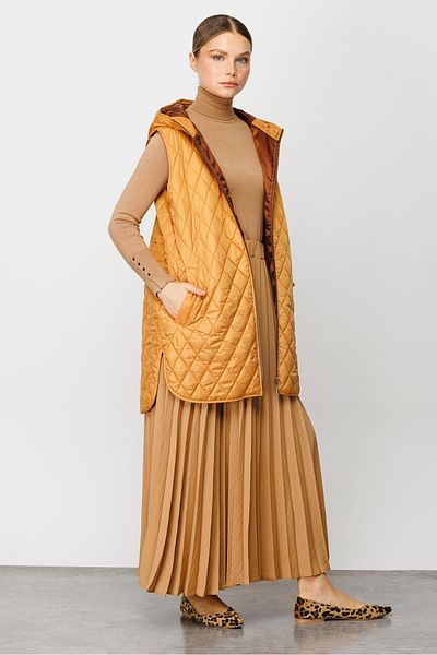 Micca Basen Crotch Inside Quilted Padded All Time Designed Vest-Mustard