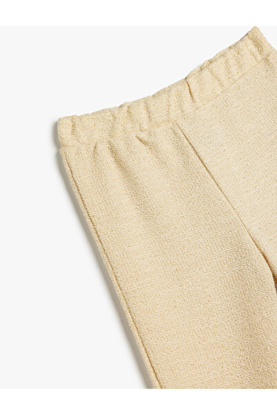 Koton İspanyol Paça Pantolon Slim Fit Beli Lastikli Tüvit Pamuklu