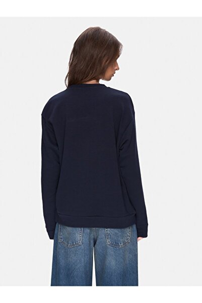 Ltb Slogan Crew Neck Long Sleeve Navy Blue Sweatshirt