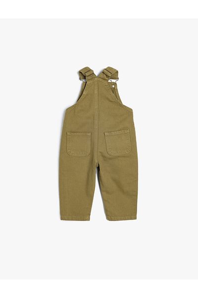 Koton Cotton Adjustable Strap Denim Overalls - Pocket Detailed