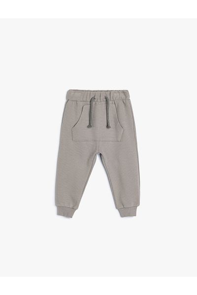 Koton Kangaroo Pocketed Basic Jogger Sweatpants - Waist Tied