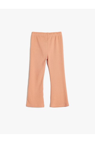 Koton Cotton Basic Spanish Leg Leggings - Ribbed and Elastic Waist