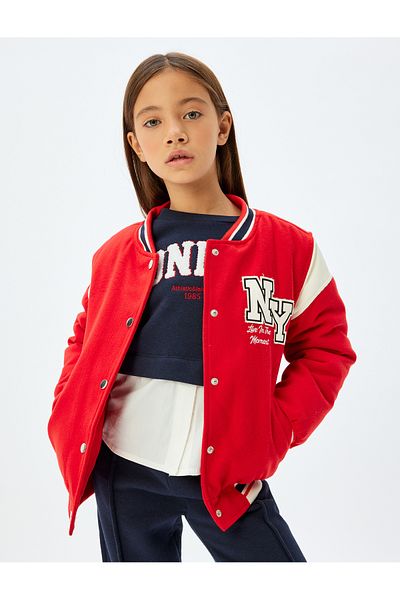 Koton London City nyomott pulóver - Crew nyakú és szegély részletes raszteres ing